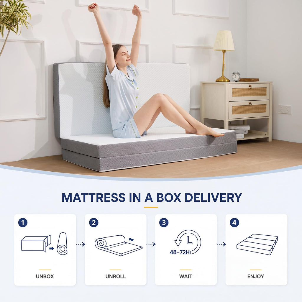 6 Inch Memory Foam Trifold Folding Mattress G379