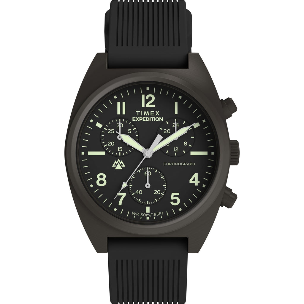 Men's Chronograph 41mm Watch Black Dial Gunmetal Case K71903