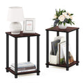 Set of 2 Dark Cherry Black End Table W362