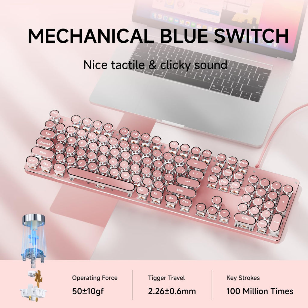 Wired Mechanical Keyboard with White Backlit F316