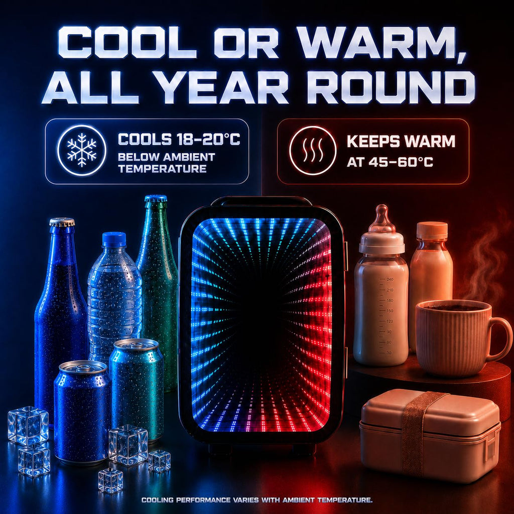 Mini Fridge with 7 Gaming Lights Modes U95548