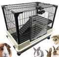 2-Level Rabbit Hutch Guinea Pigs Cage Y792684