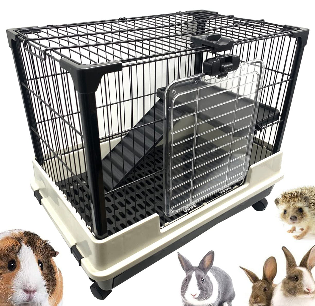 2-Level Rabbit Hutch Guinea Pigs Cage Y792684
