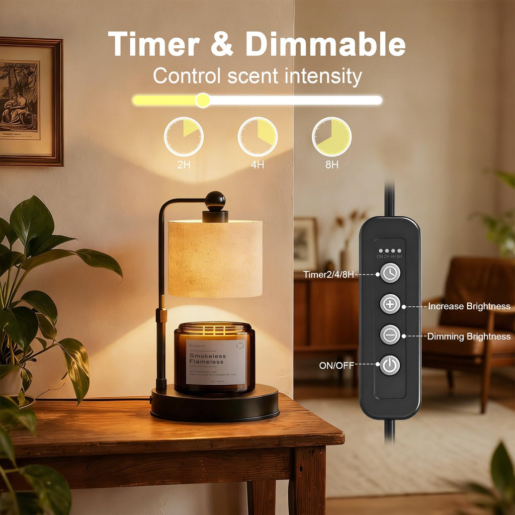 Black Dimmable Candle Warmer Lamp with Timer O53323
