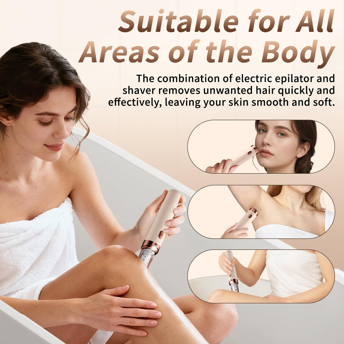 2-in-1 Rechargeable Epilator with LED Light U171463