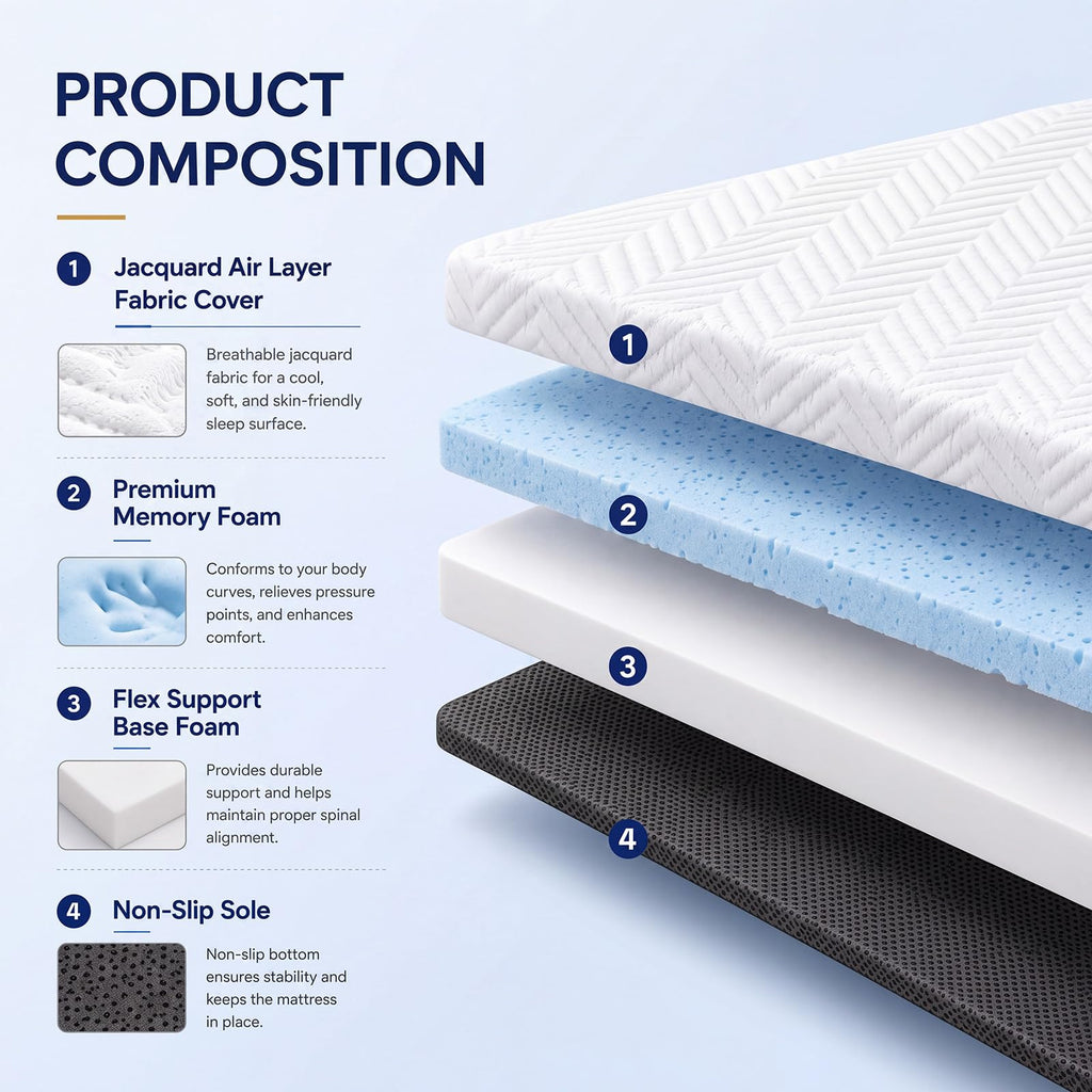 6 Inch Memory Foam Trifold Folding Mattress G379