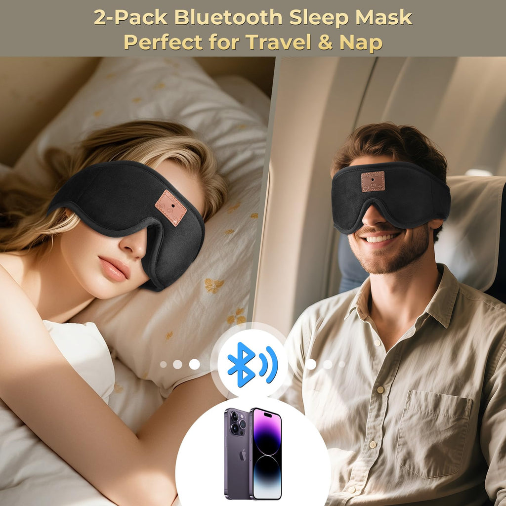3D Bluetooth Sleep Mask with Headphones 2-Pack P130