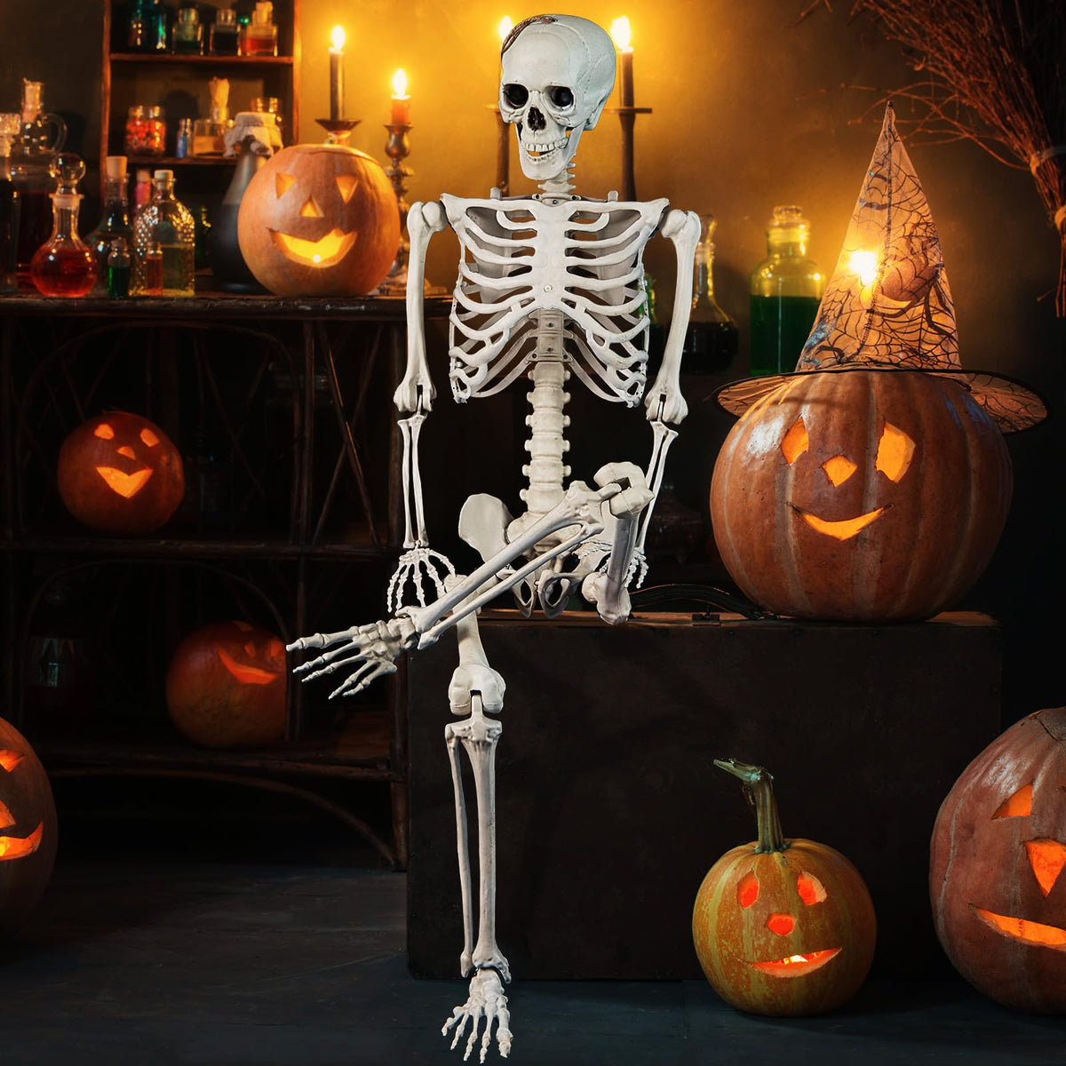 5.4 FT Life Size Posable Skeleton Decoration H8833