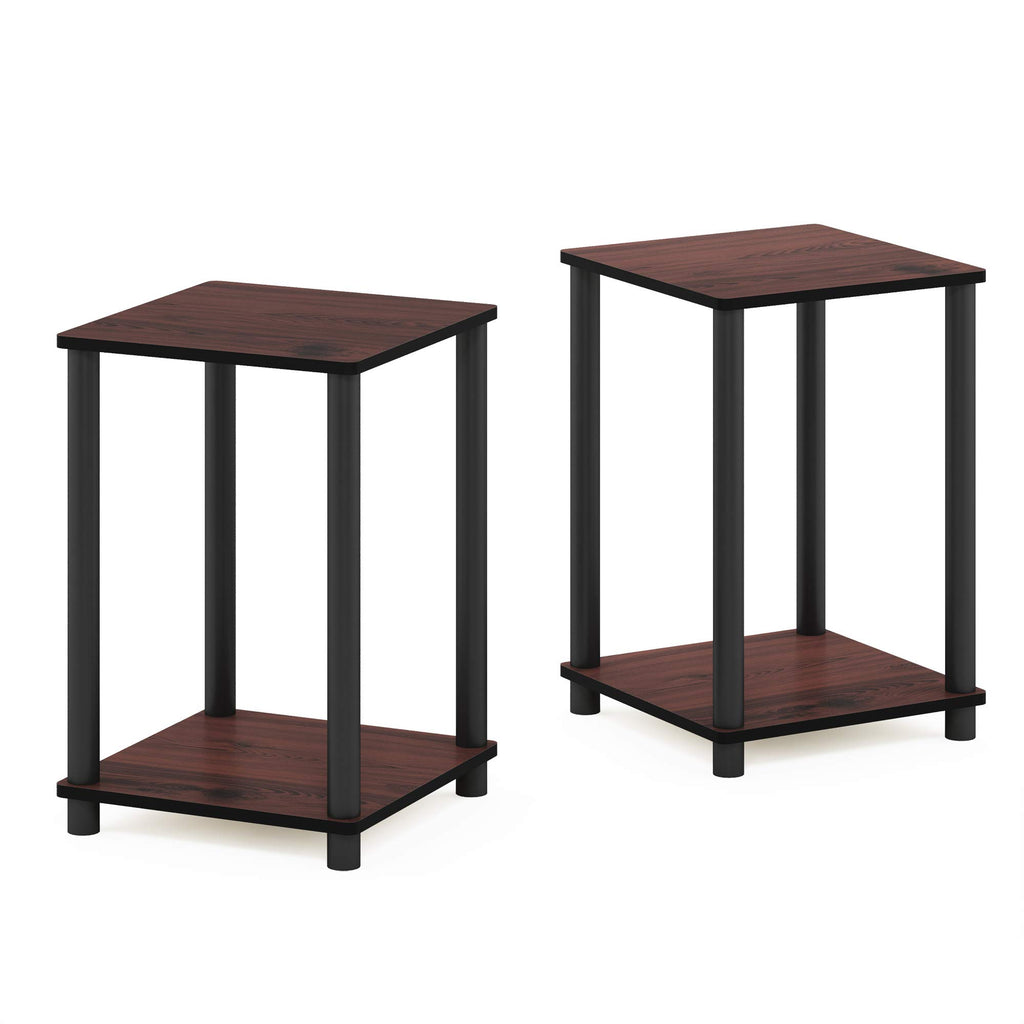 Set of 2 Dark Cherry Black End Table W362