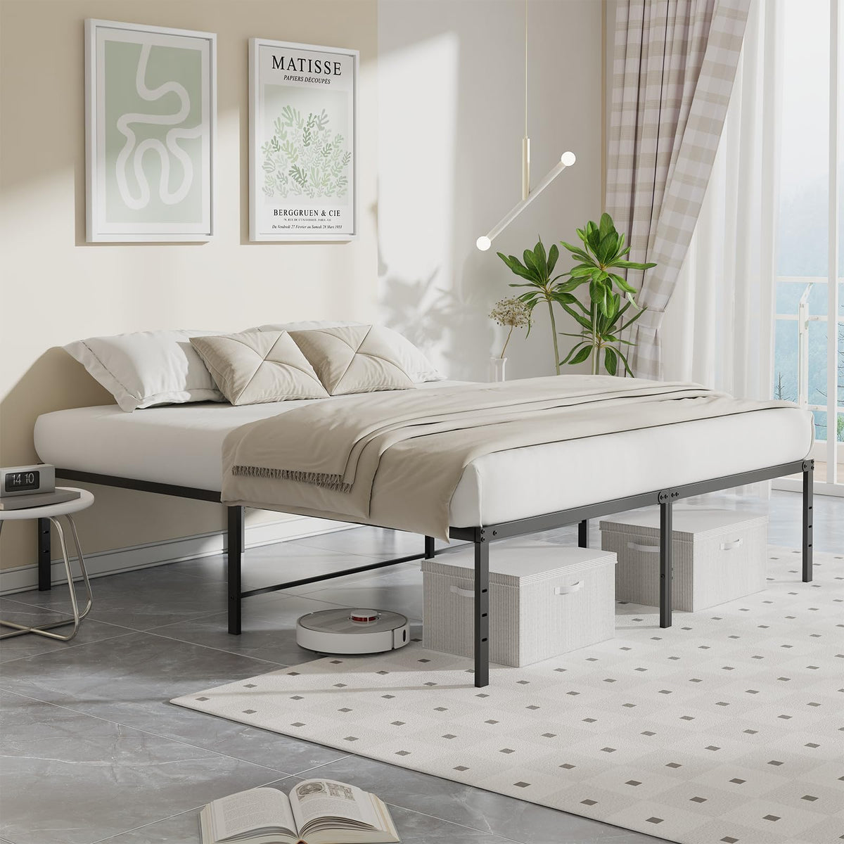 Queen 18 Inch Metal Platform Bed Frame K593