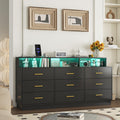 Black 9 Drawer Wood Dresser U44974