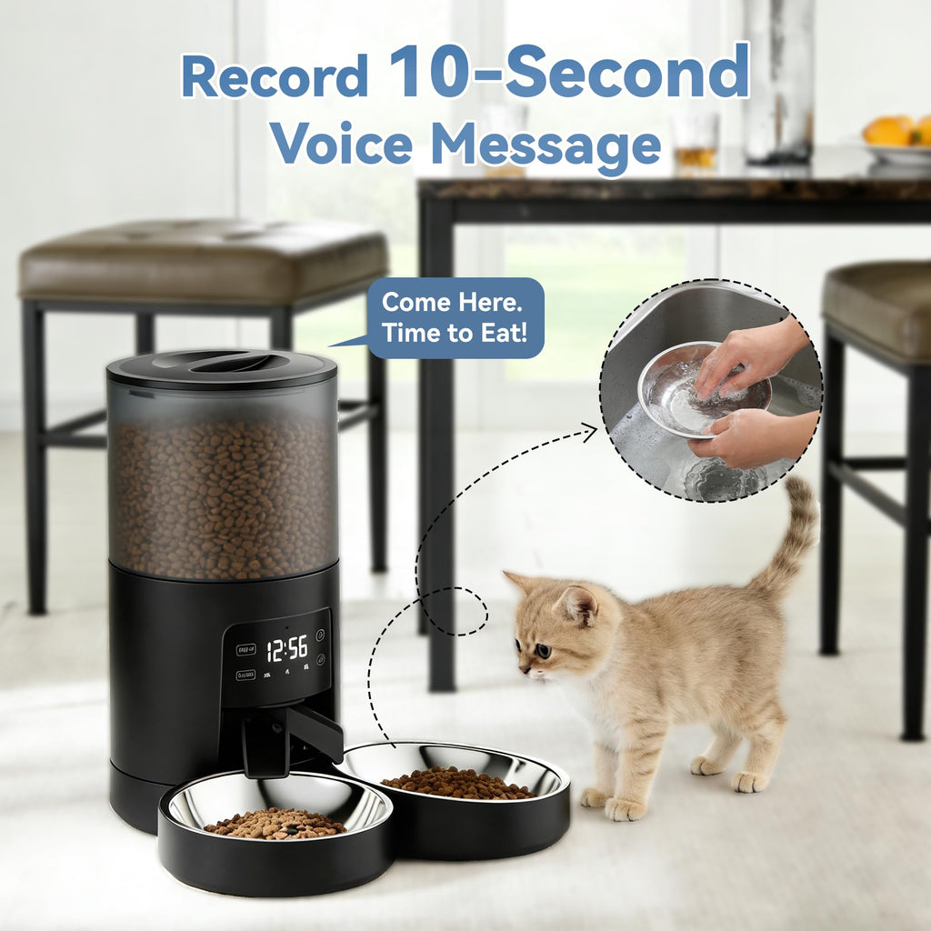 Automatic Cat Feeder 6L Black L91237
