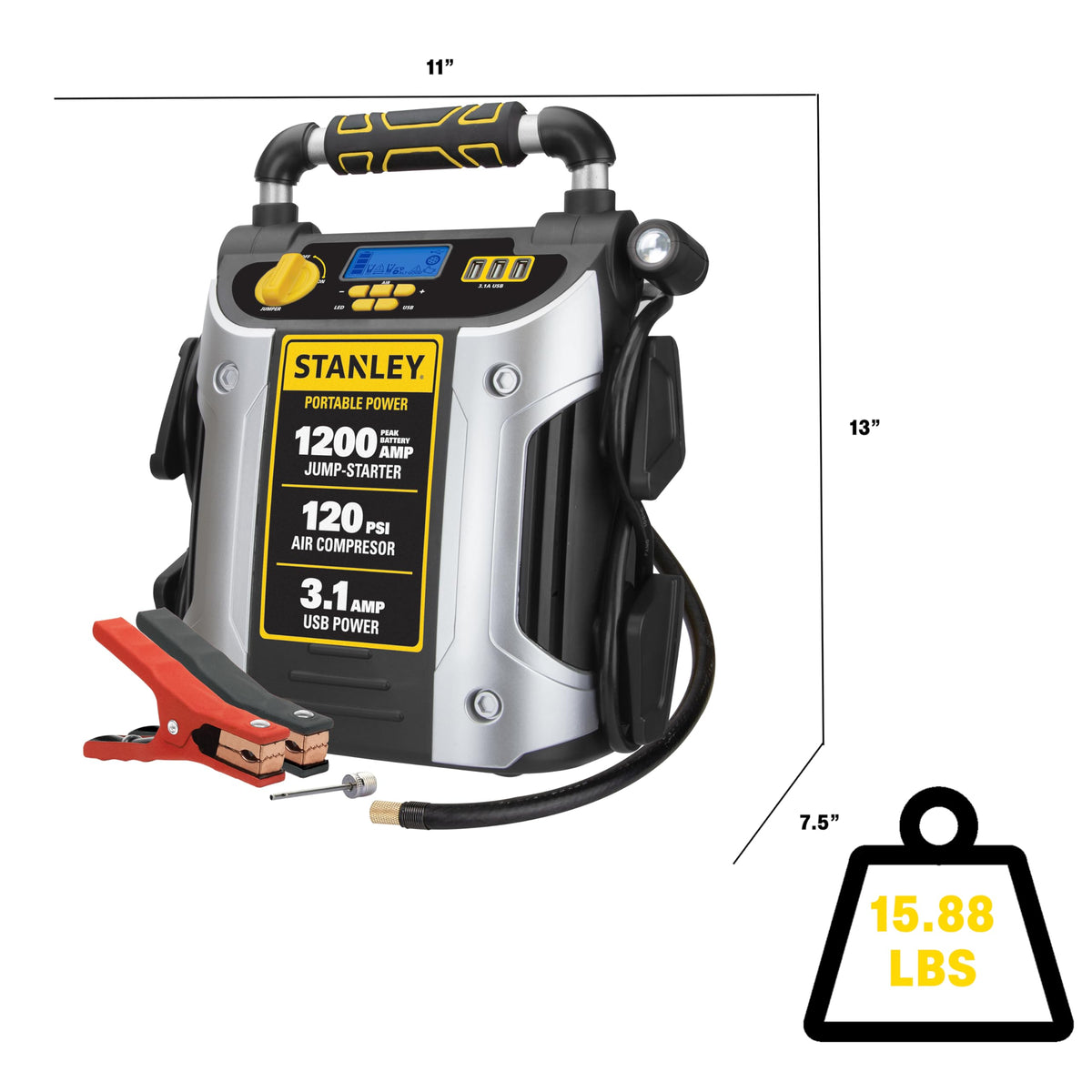 1200 Peak Amp Jump Starter with 120 PSI Inflator N828