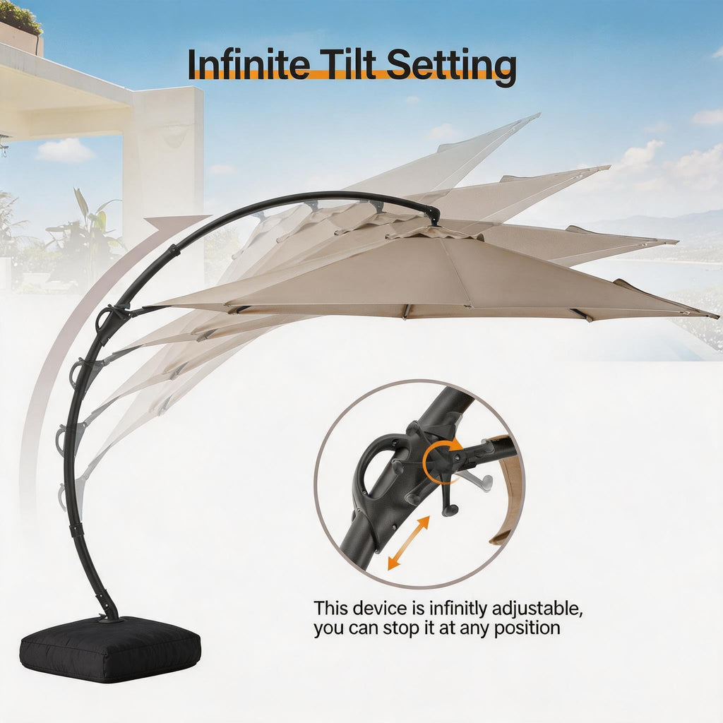 Patio Cantilever Umbrella with Base C190