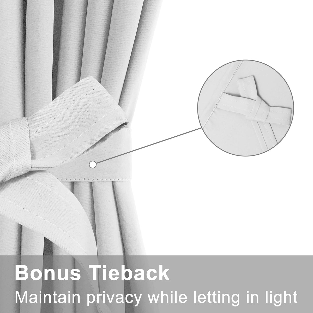Door Curtains, Thermal and Room Darkening Curtains, Rod Pocket Blackout Curtains, 25 x 40 inches, Greyish White, 1 Panel G211