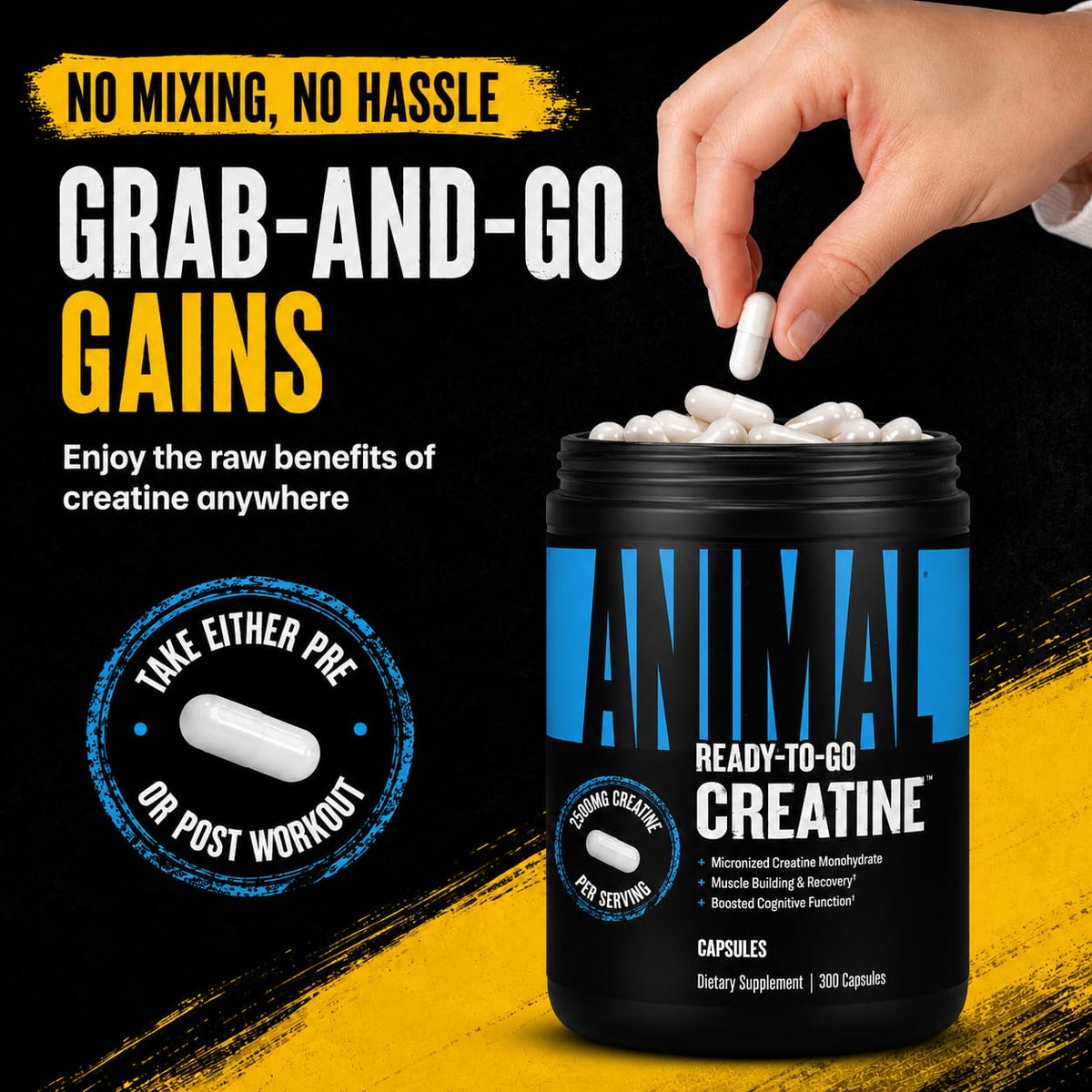Creatine Monohydrate Powder Capsules 300 Count F4725
