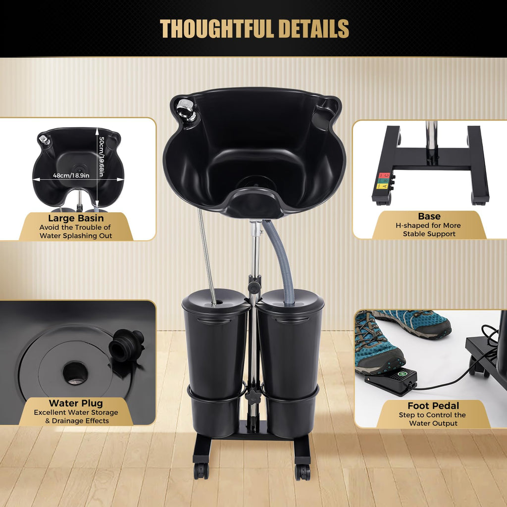 Portable Shampoo Bowl with Electric Pump K8604