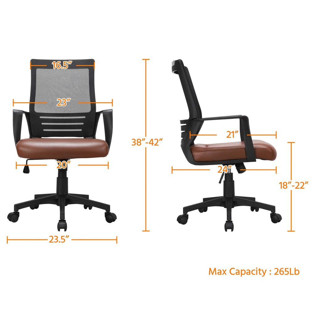 Brown Mesh Swivel Office Desk Chair E9014