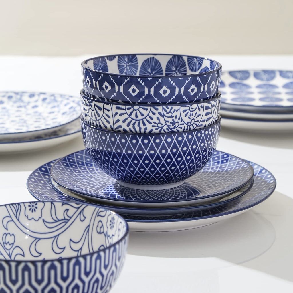 Ceramic Dinnerware Sets 12 Piece Cappuccino Cups with Saucers and Metal Stand W74372