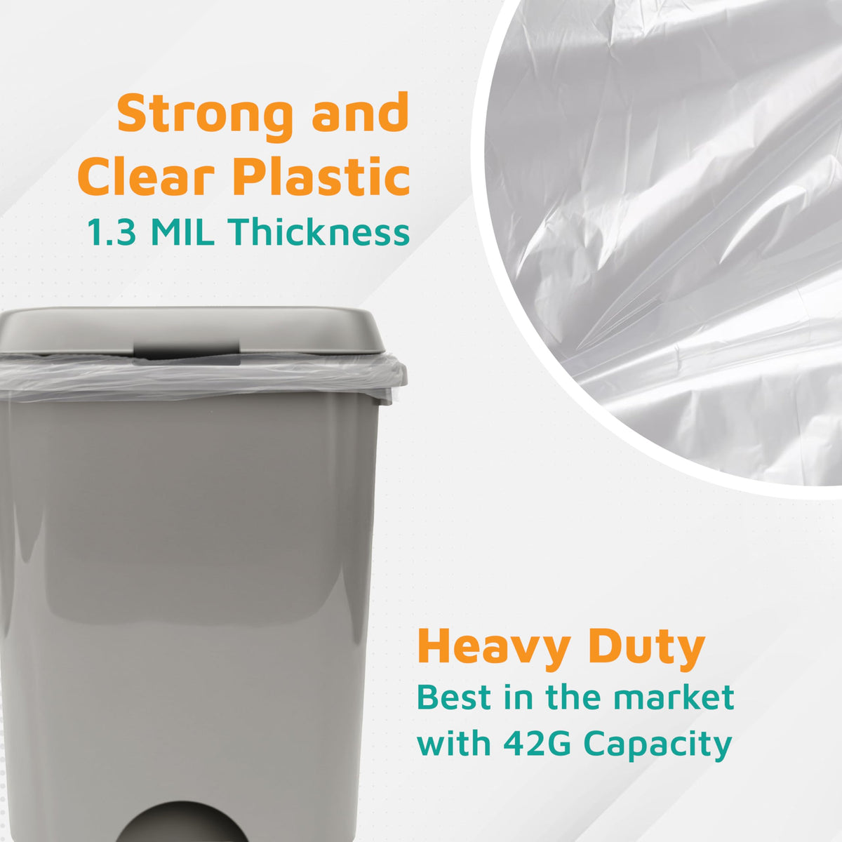 42-Gallon 3 Mil Clear 100-Count Contractor Bags T586498
