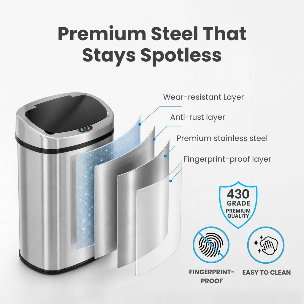 13 G Stainless Steel Sensor Trash Can R19807
