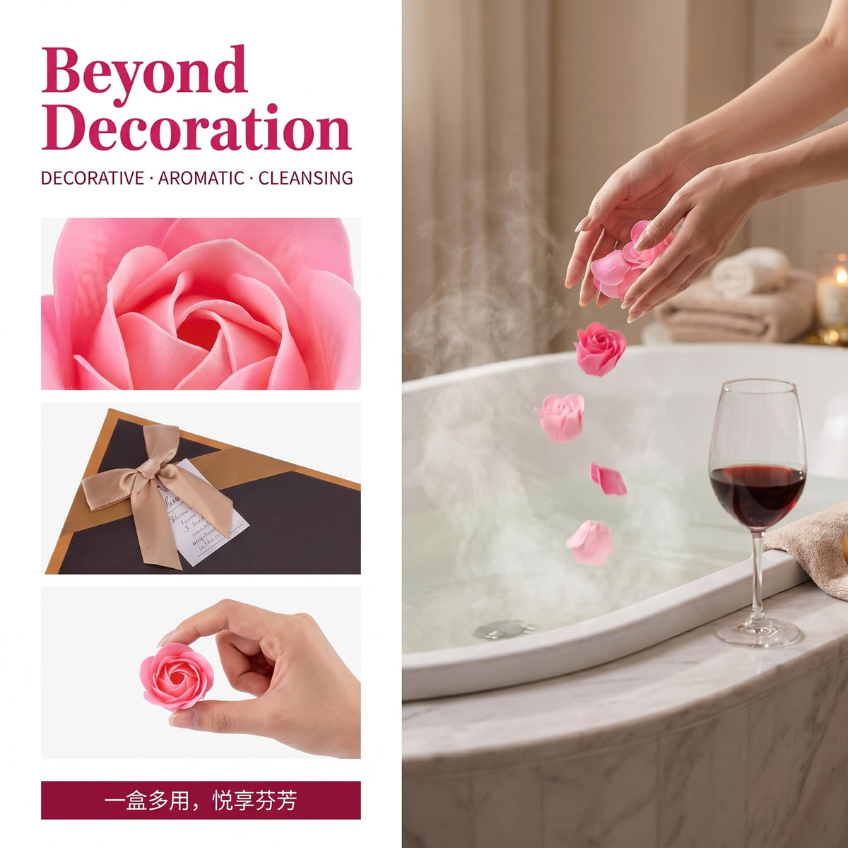 Pink Soap Flower Gift Set P9824