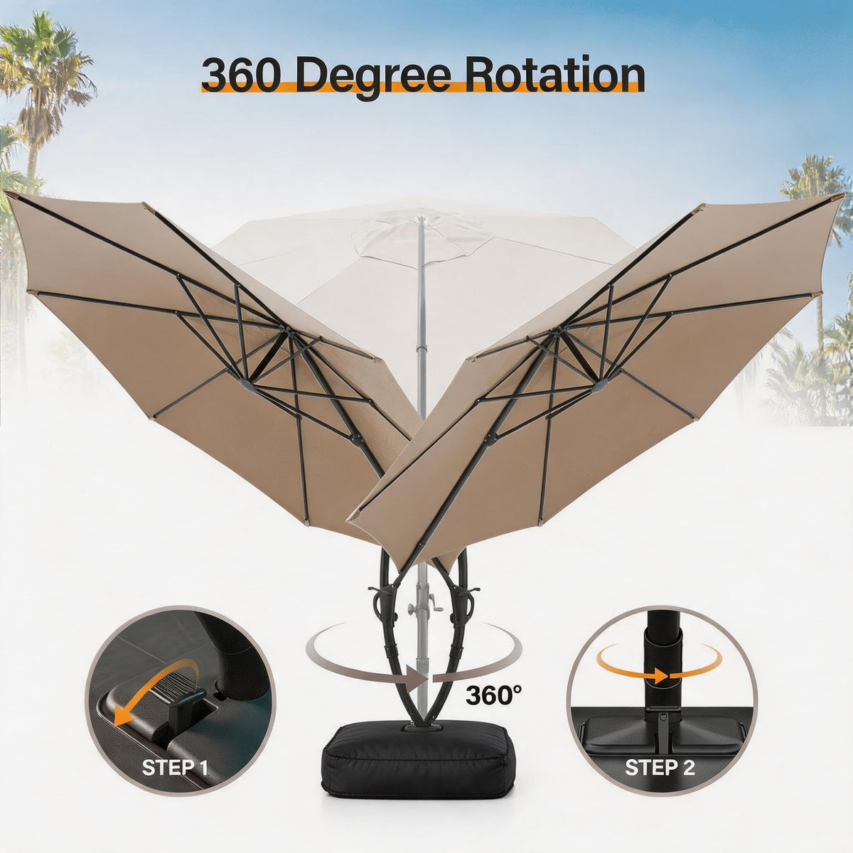Patio Cantilever Umbrella with Base C190