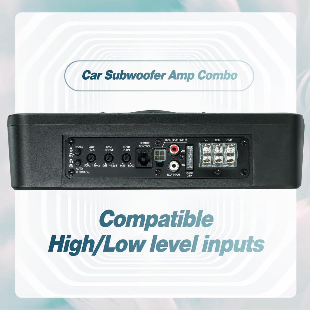 10" 1200W Powered Car Subwoofer with Amplifier O737
