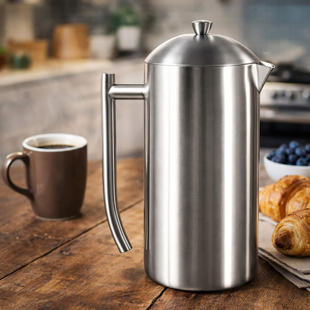 Double-Walled Stainless Steel French Press Coffee Maker 36 oz Z432491
