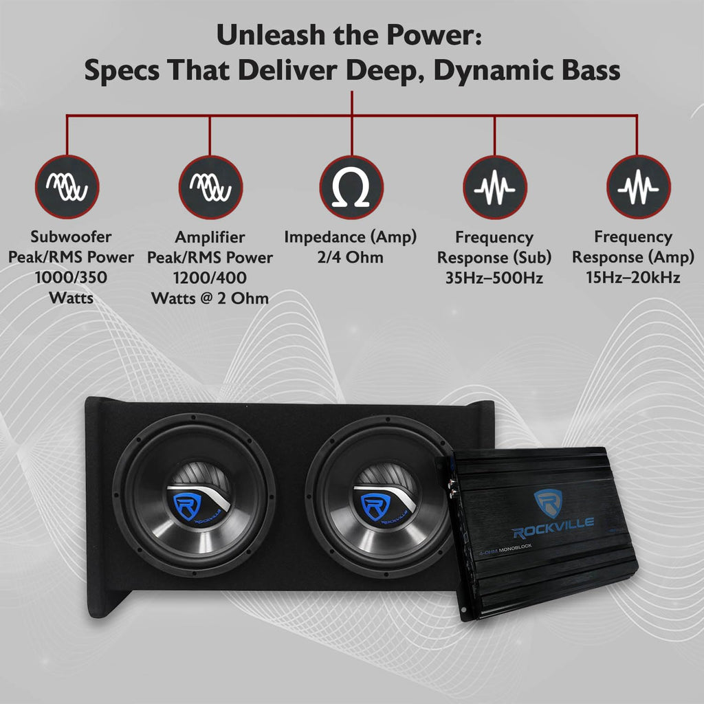 Dual 10" Car Subwoofer Enclosure with Mono Amplifier J656