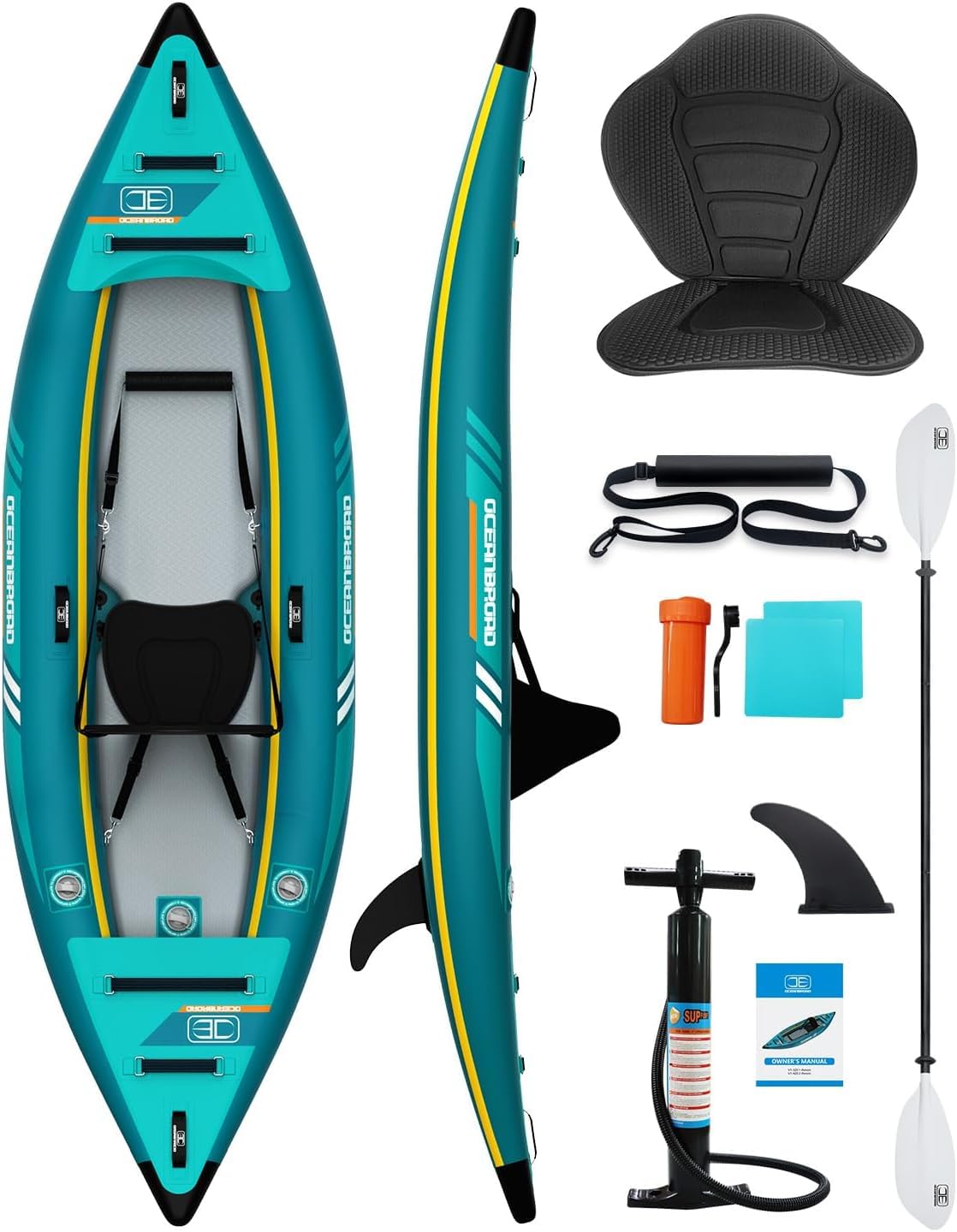 Inflatable Kayak & 90.5in Kayak Paddle N2475