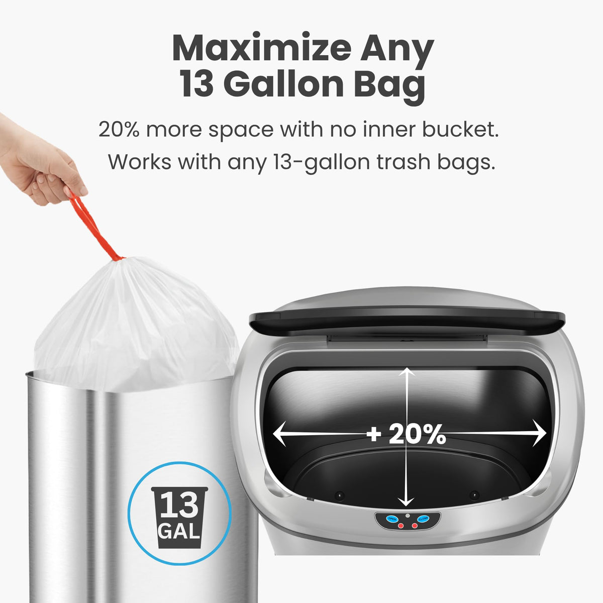 13 G Stainless Steel Sensor Trash Can R19807