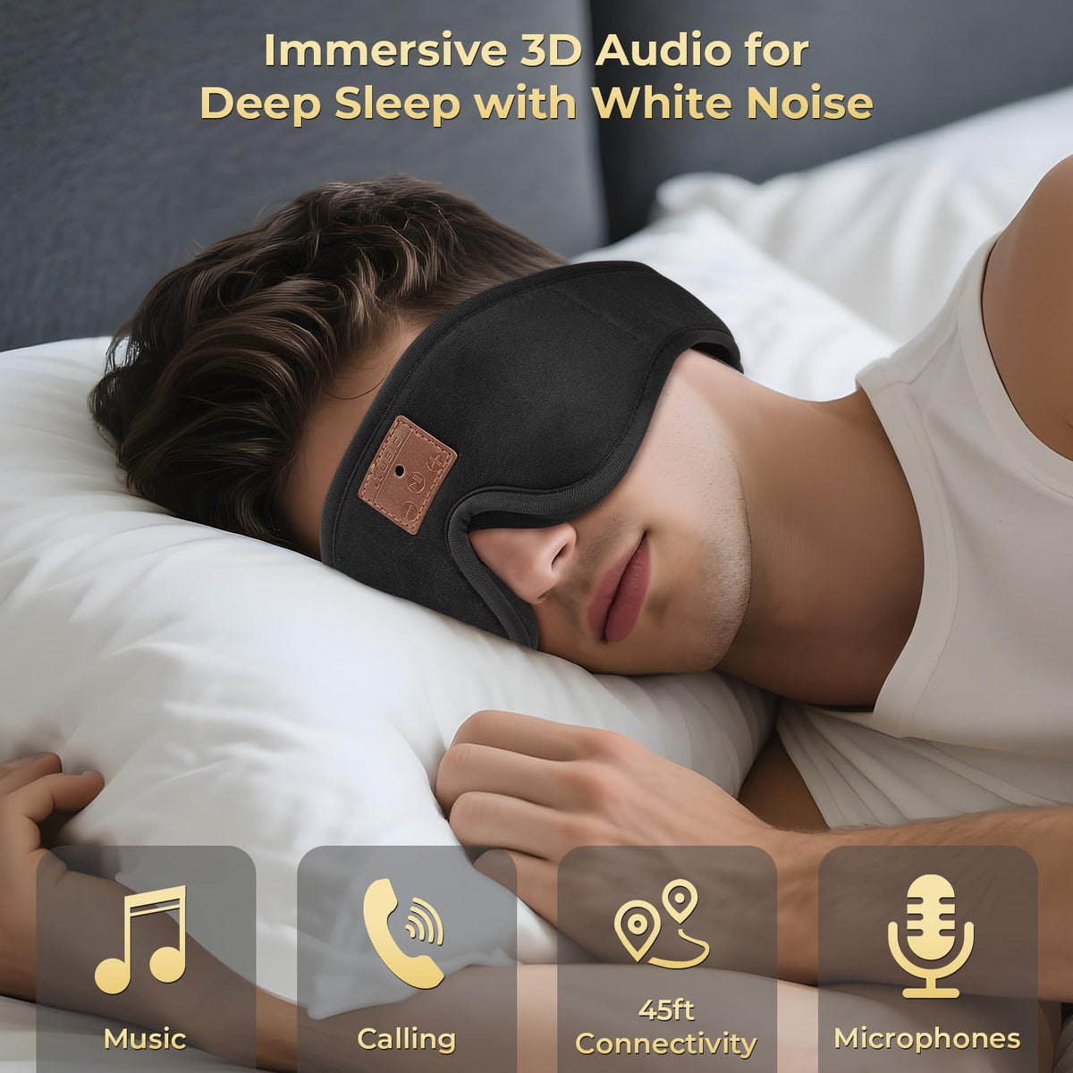 3D Bluetooth Sleep Mask with Headphones 2-Pack P130