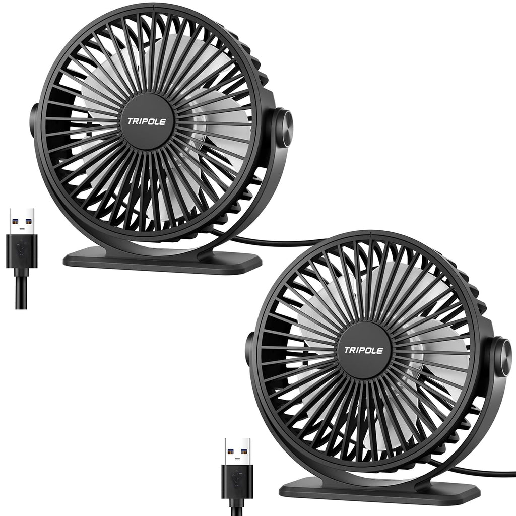 Black 2 Pack USB Powered Mini Desk Fan Z949