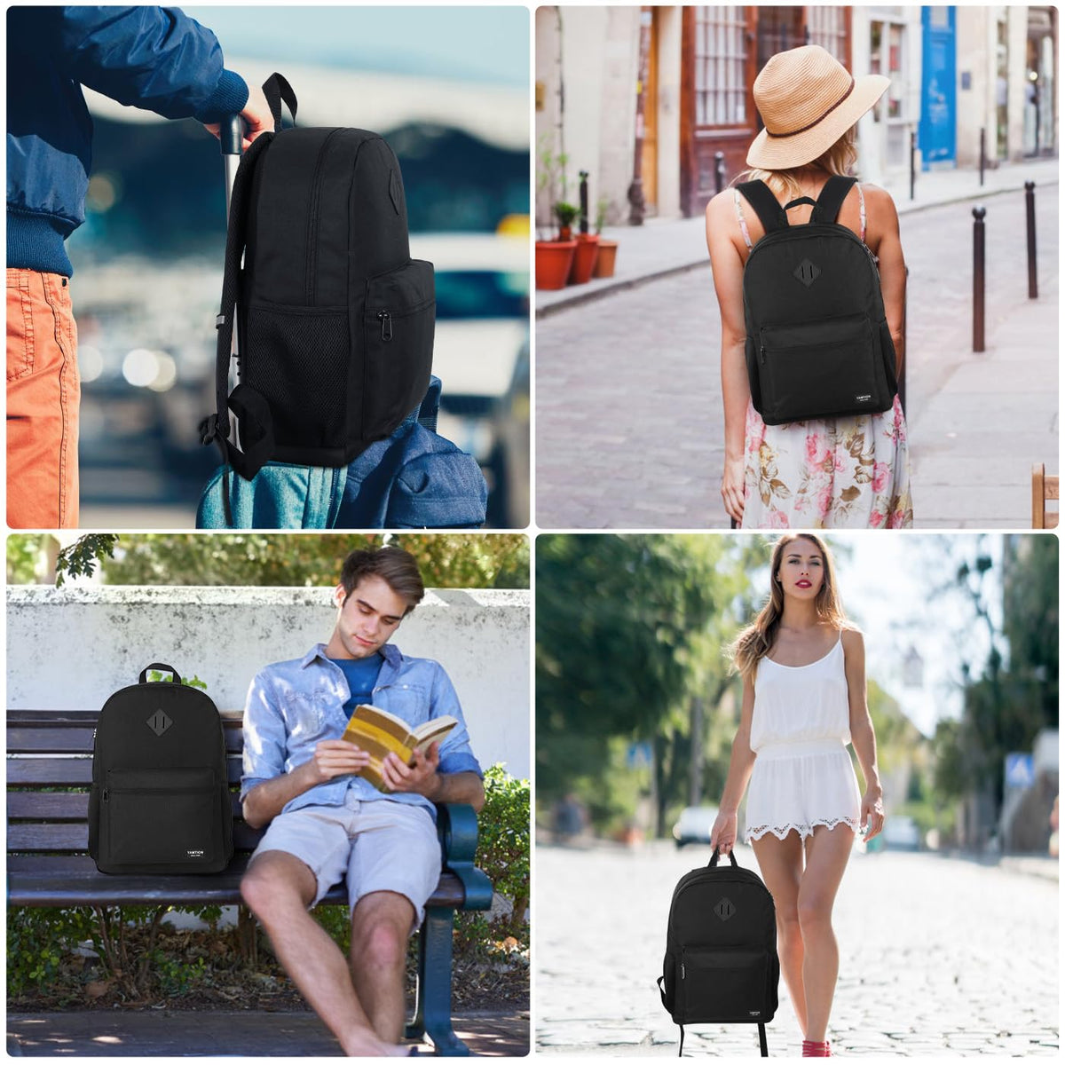 Black 15.6 Inch Laptop Backpack with USB Charger L38858