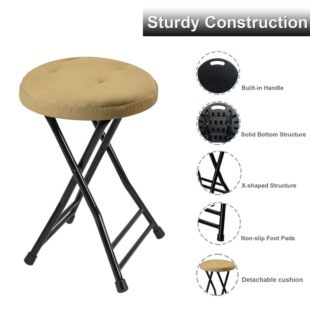 Folding Stool with 2 Pack Seat Cushion B4590