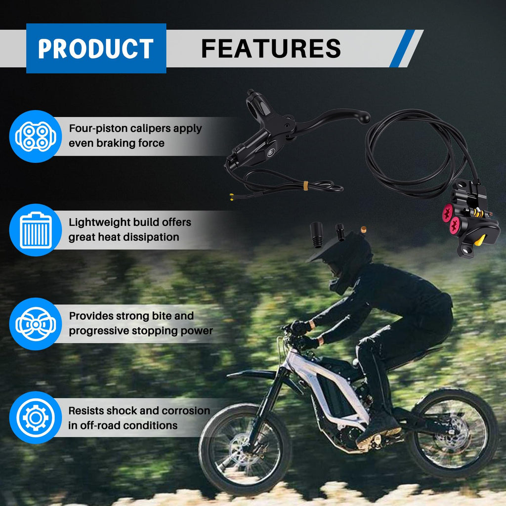 Hydraulic Brake Kit 4-Piston Aluminum Off-Road E-Bike C107677