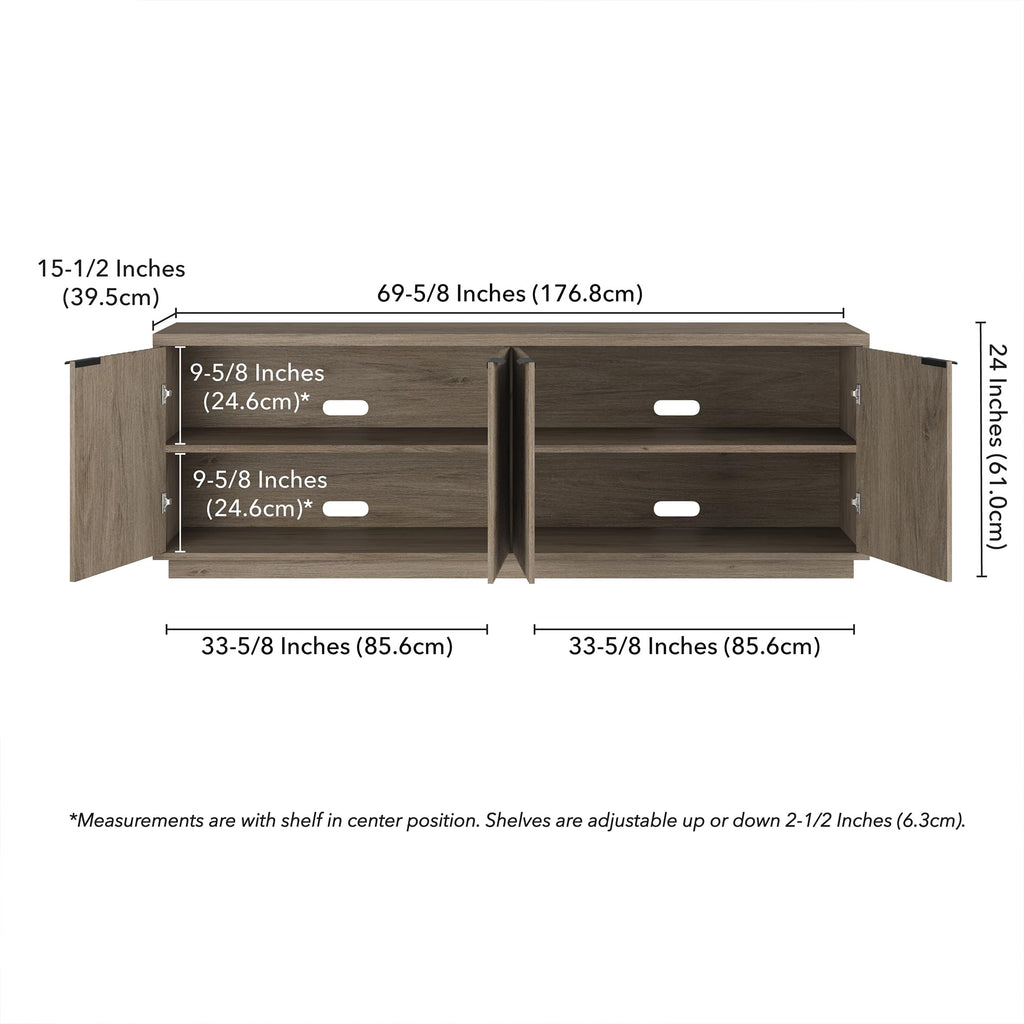 70" Weathered Gray TV Stand E8248