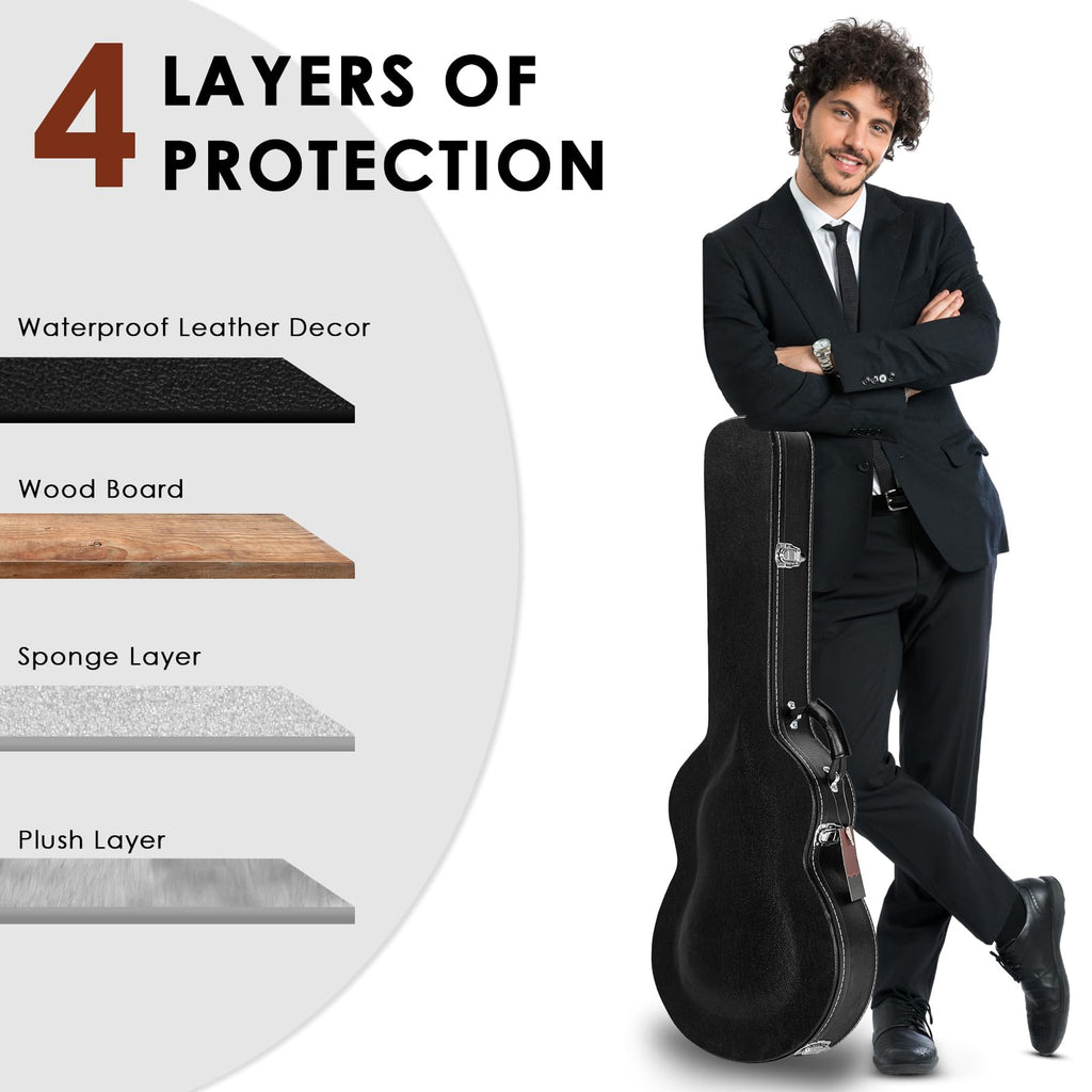 42-Inch Hard Electric Guitar Case with Lock Latch, Black O426564
