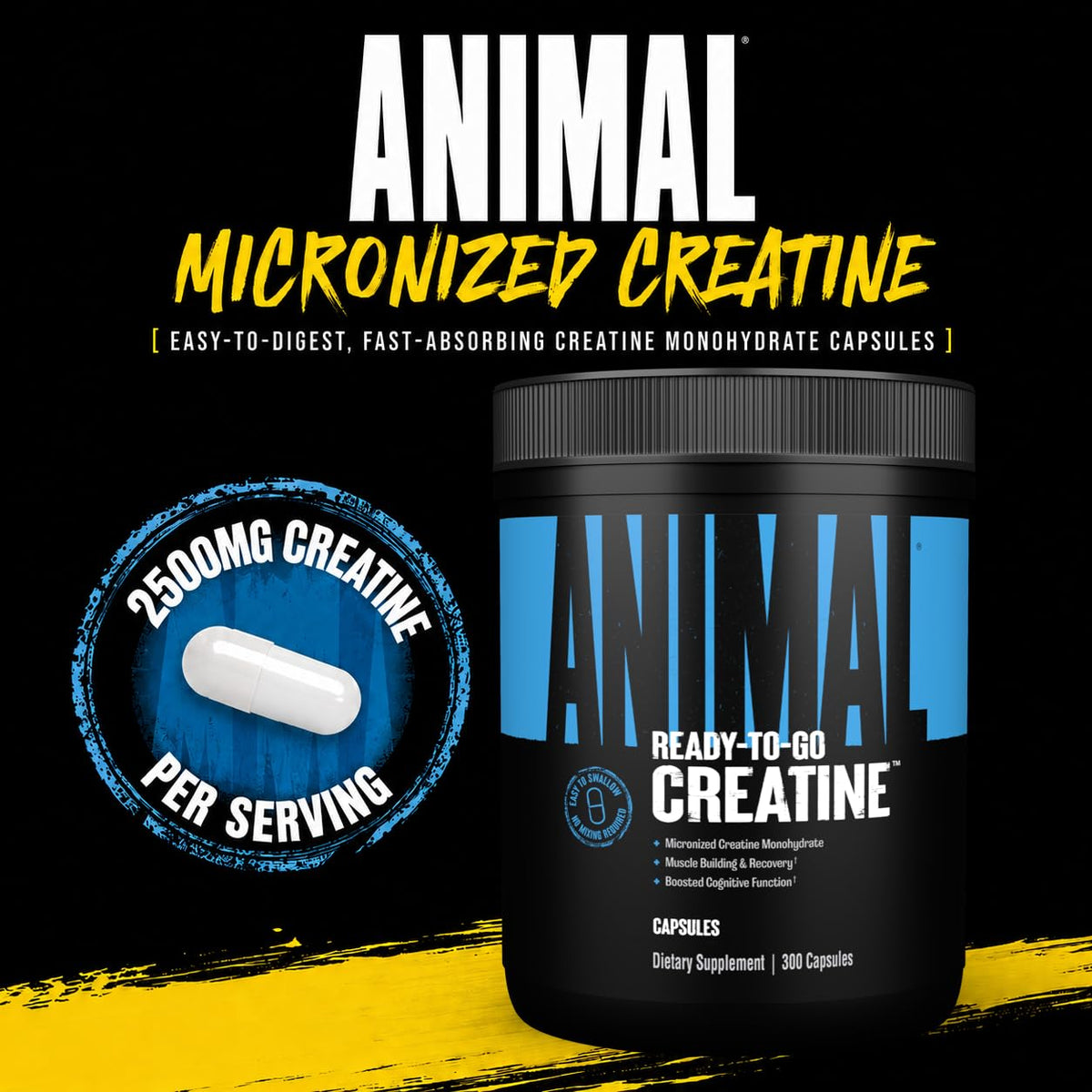 Creatine Monohydrate Powder Capsules 300 Count F4725