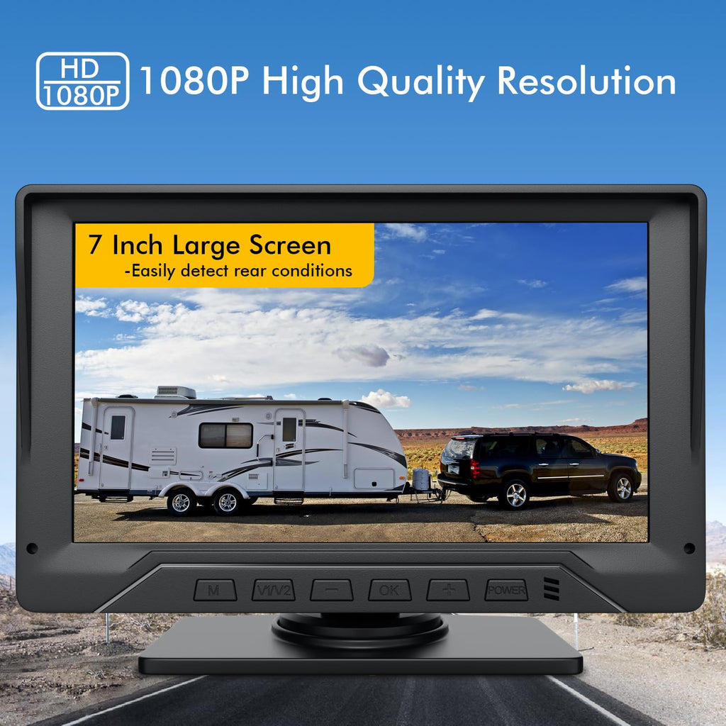 7'' Wired Dual RV Backup Camera System 1080P HD U790