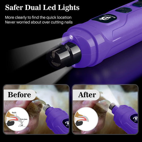 2-Speed Electric Dog Nail Grinder with 2 LED Light H4144