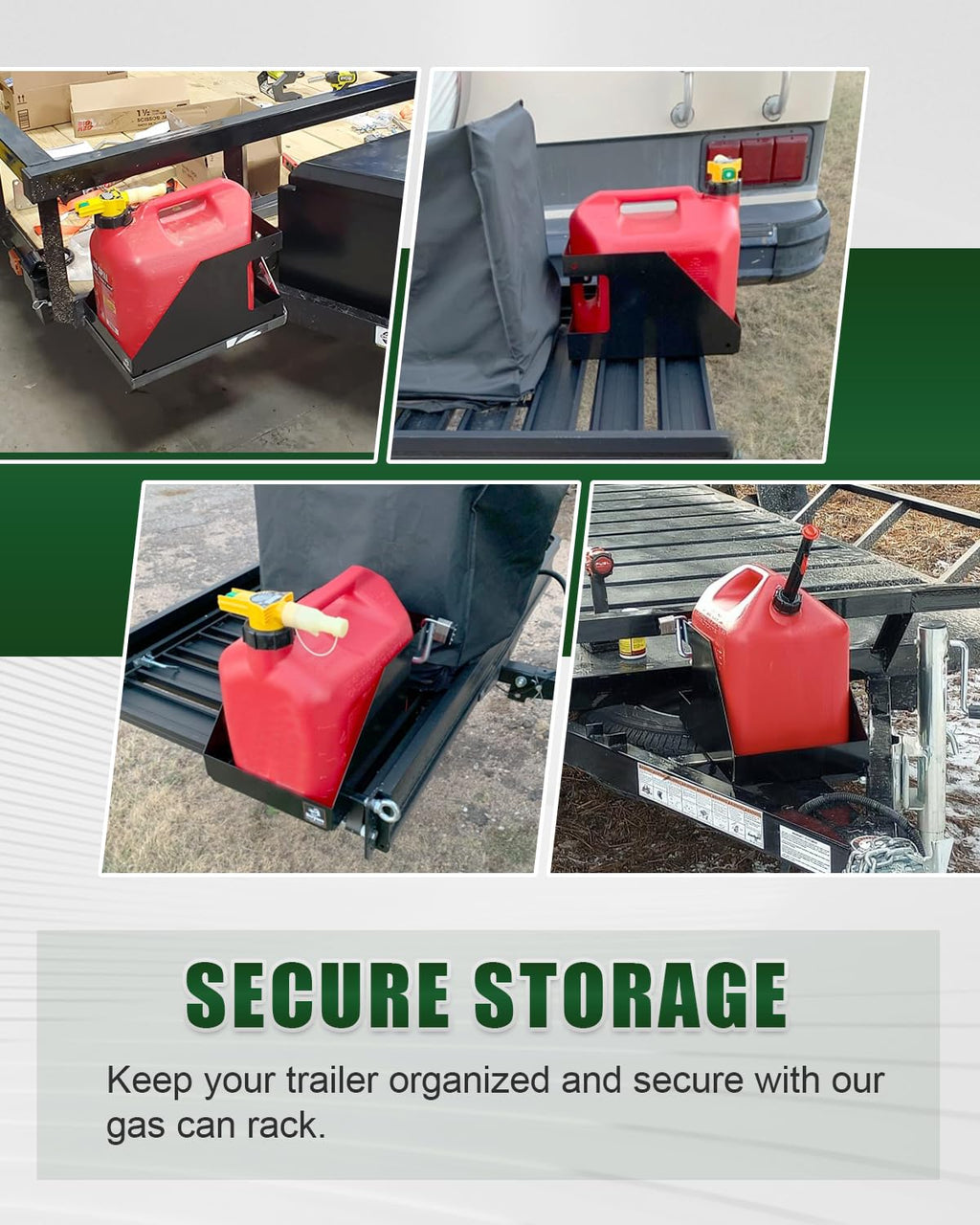 5 Gallon Fuel Gas Can Rack Holder with Lock Y39417