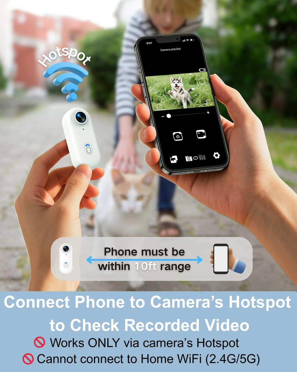 Cat Camera Collar with APP, 1080P HD Pet POV Video Recording Z68178