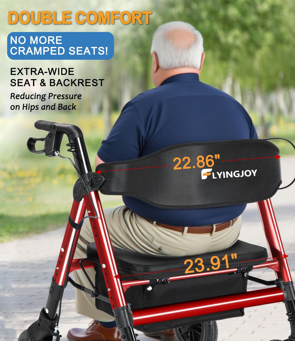 Heavy-Duty Bariatric Rollator Walker with Seat U957