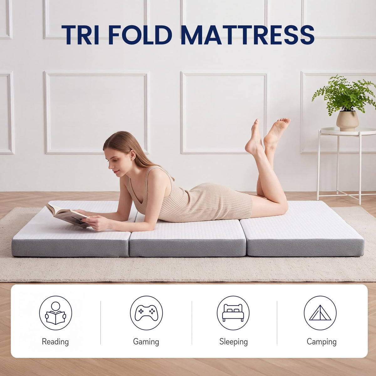 6 Inch Memory Foam Trifold Folding Mattress G379
