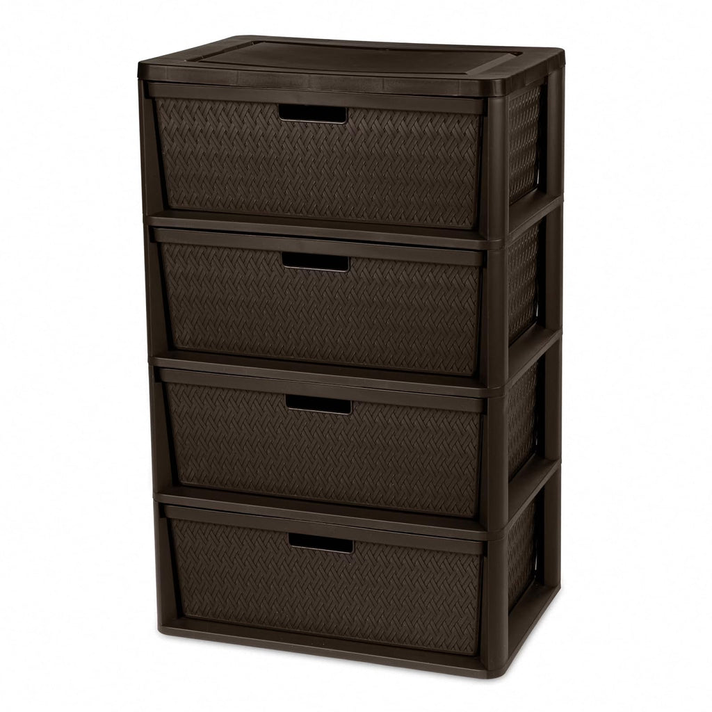 4 Drawer Brown Plastic Storage Tower N68664