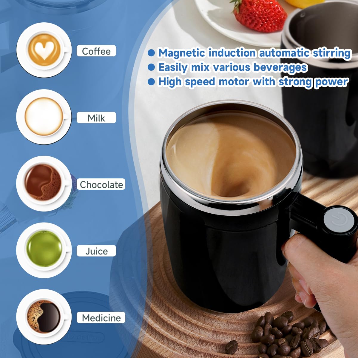 14oz Rechargeable Self Stirring Coffee Mug X478