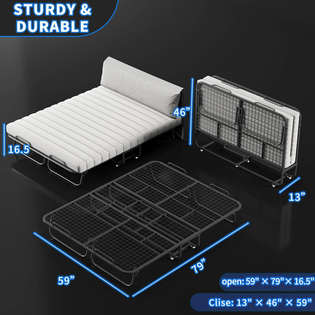 Queen Size Folding Bed with Memory Mattress N7774