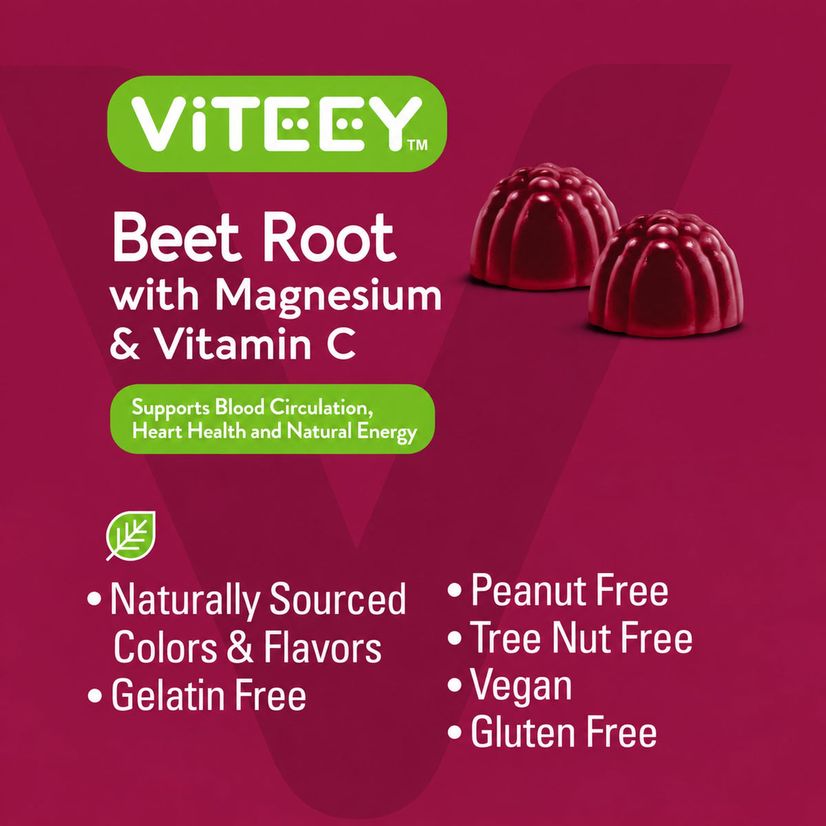 Beet Root Gummies with Magnesium & Vitamin C F381046